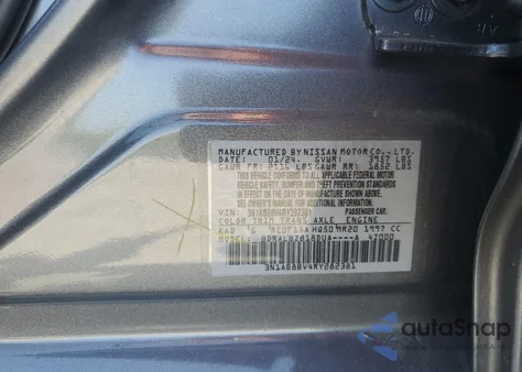 2024 Nissan Sentra S from USA, damaged, VIN 3N1AB8BV4RY282381
